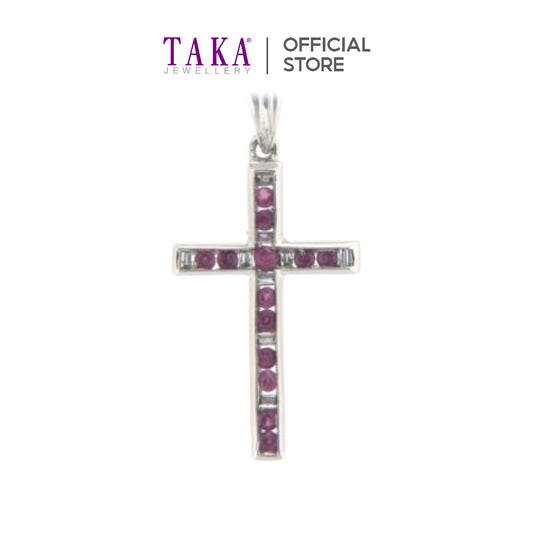 TAKA Jewellery Cross Gemstone Diamond Pendant 9K / 18K