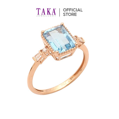 TAKA Jewellery Spectra Swiss Blue Topaz Diamond Ring 18K