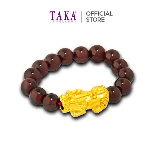 TAKA Jewellery 999 Pure Gold Mini Pixiu Beads Ring