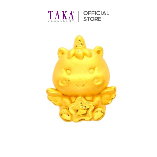 TAKA Jewellery 999 Pure Gold Charm Unicorn with Star