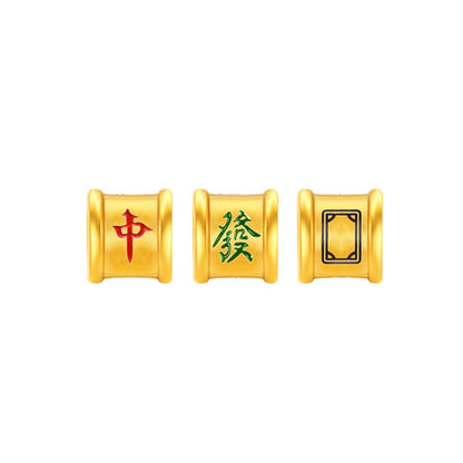 TAKA Jewellery 999 Pure Gold Mahjong Barrel Pendant with 9K Gold Chain