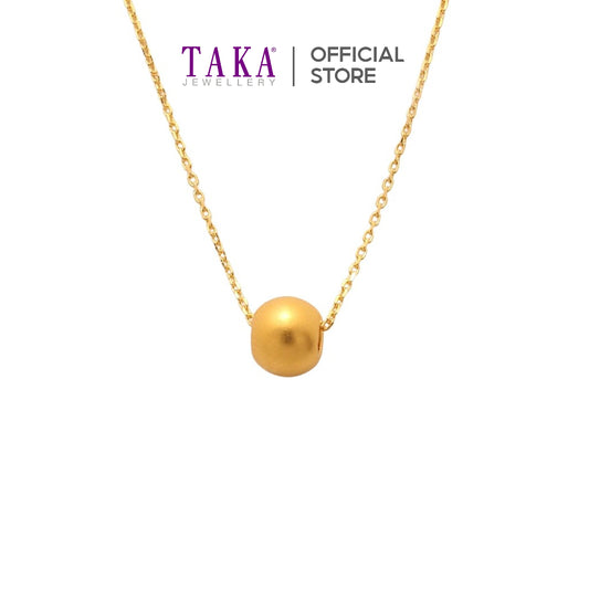 TAKA Jewellery 999 Pure Gold Bead With 9K Gold Chain