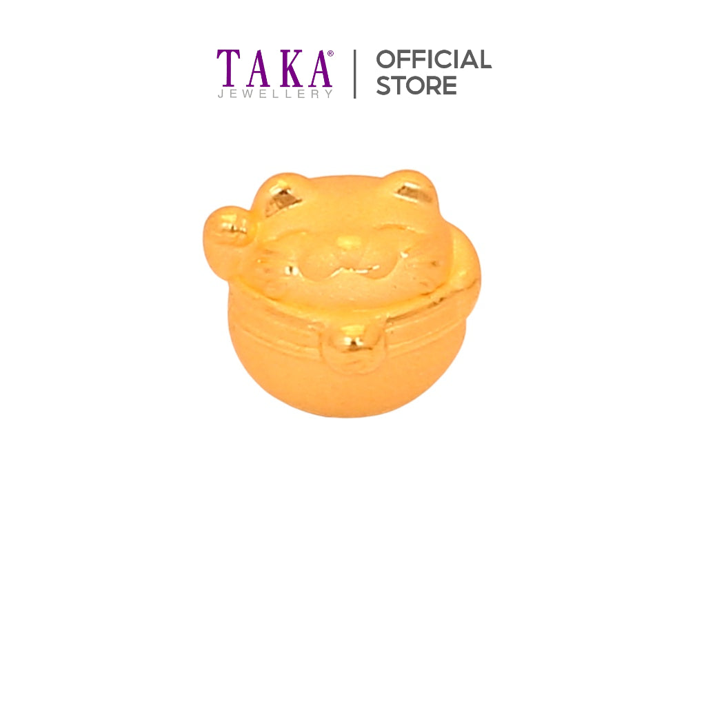 Taka Jewellery 999 Pure Gold Charm FORTUNE CAT