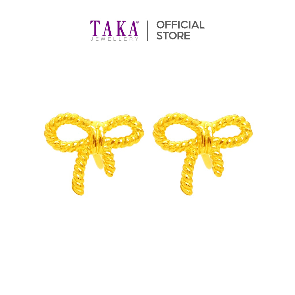 TAKA Jewellery 999 Pure Gold 5G Earrings Bow