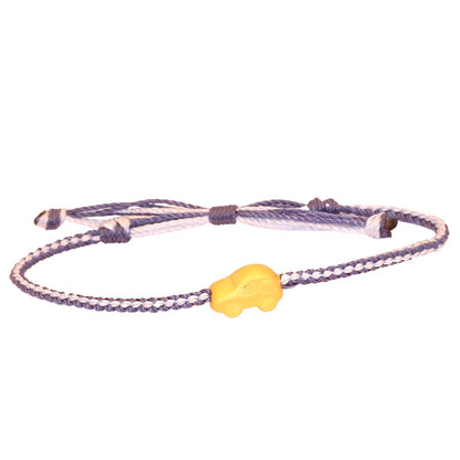 TAKA Jewellery 999 Pure Gold Charm Car with Nylon Bracelet