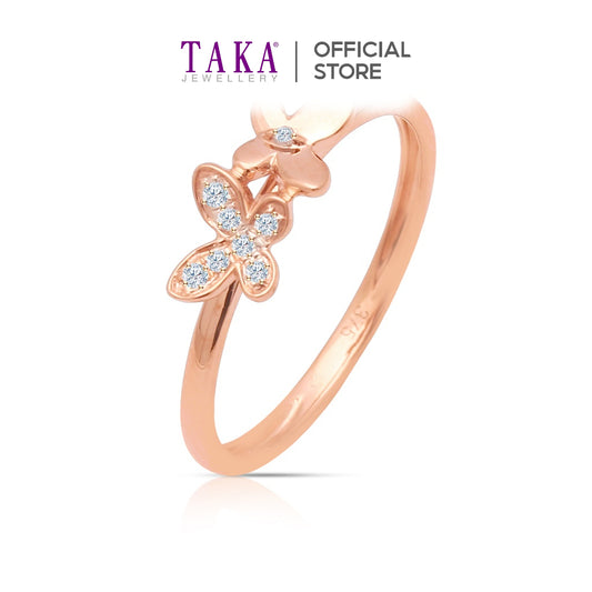 TAKA Jewellery Butterfly Diamond Ring 9K