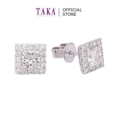 TAKA Jewellery Princess Cut Lab Grown Diamond Earrings 10K