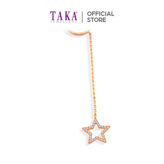 TAKA Jewellery Moon and Star Diamond Necklace 18K