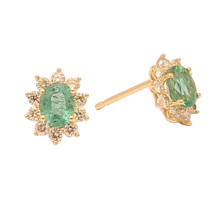 TAKA Jewellery Spectra Sapphire / Glass Filled Ruby / Emerald Diamond Earrings 18K