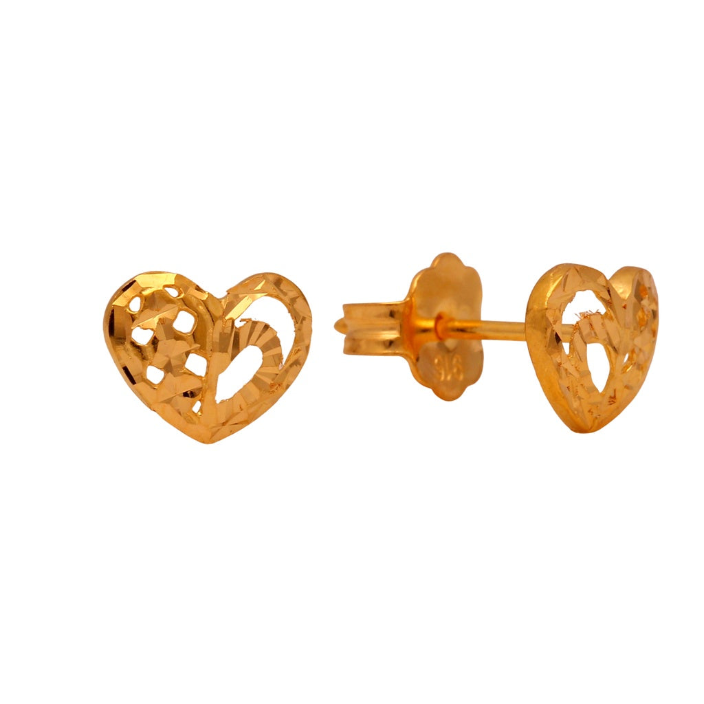 TAKA Jewellery 916 Gold Earrings Heart