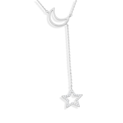 TAKA Jewellery Moon and Star Diamond Necklace 18K