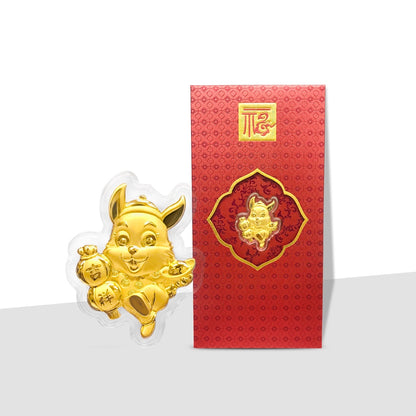 TAKA Jewellery 999 Pure Gold Angbao 2023 Rabbit Chinese New Year Red Packet (Ji Xiang)