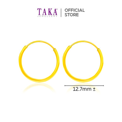 TAKA Jewellery 999 Pure Gold 5G Hoop Earrings
