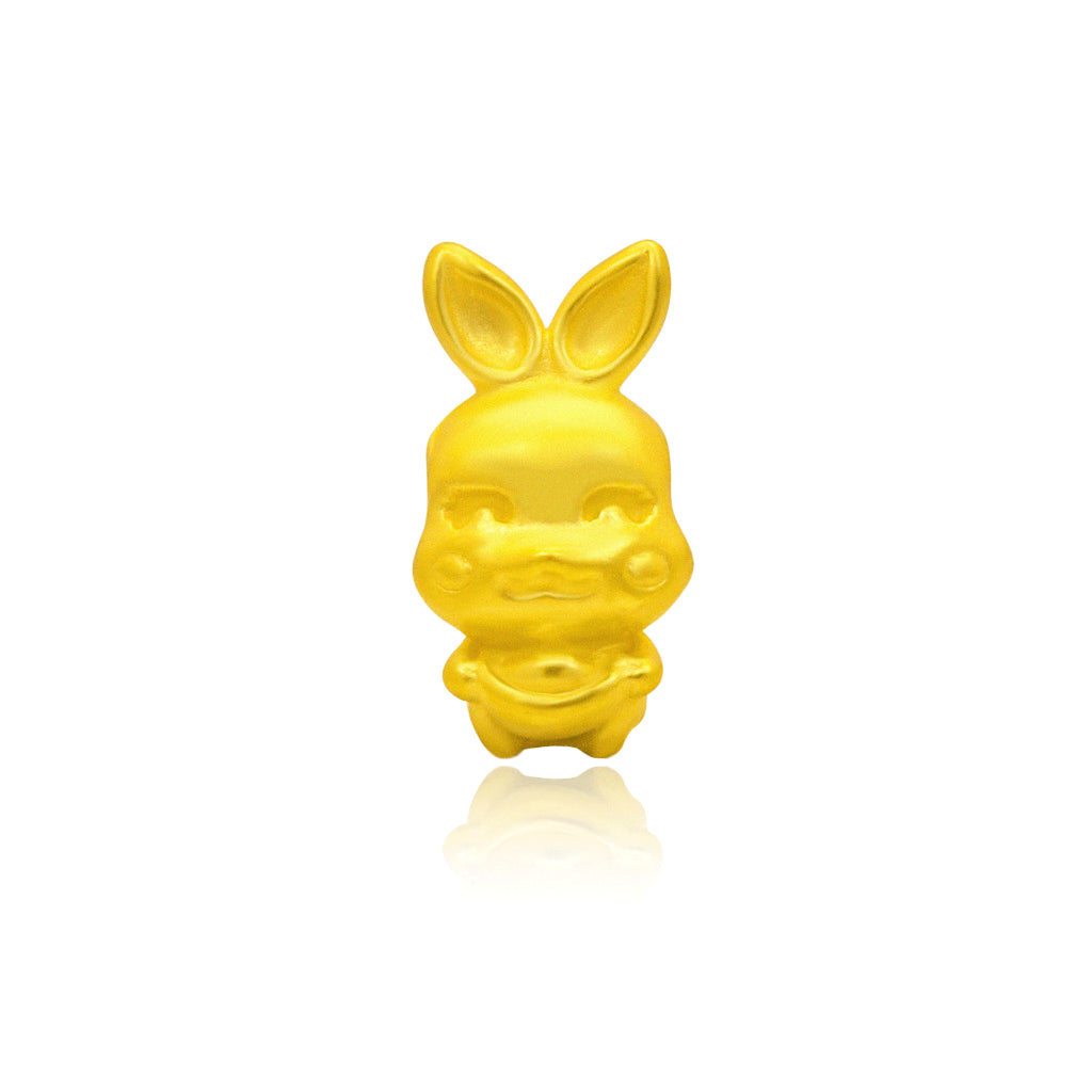 TAKA Jewellery 999 Pure Gold Rabbit Pendant with Cord Bracelet YuanBao