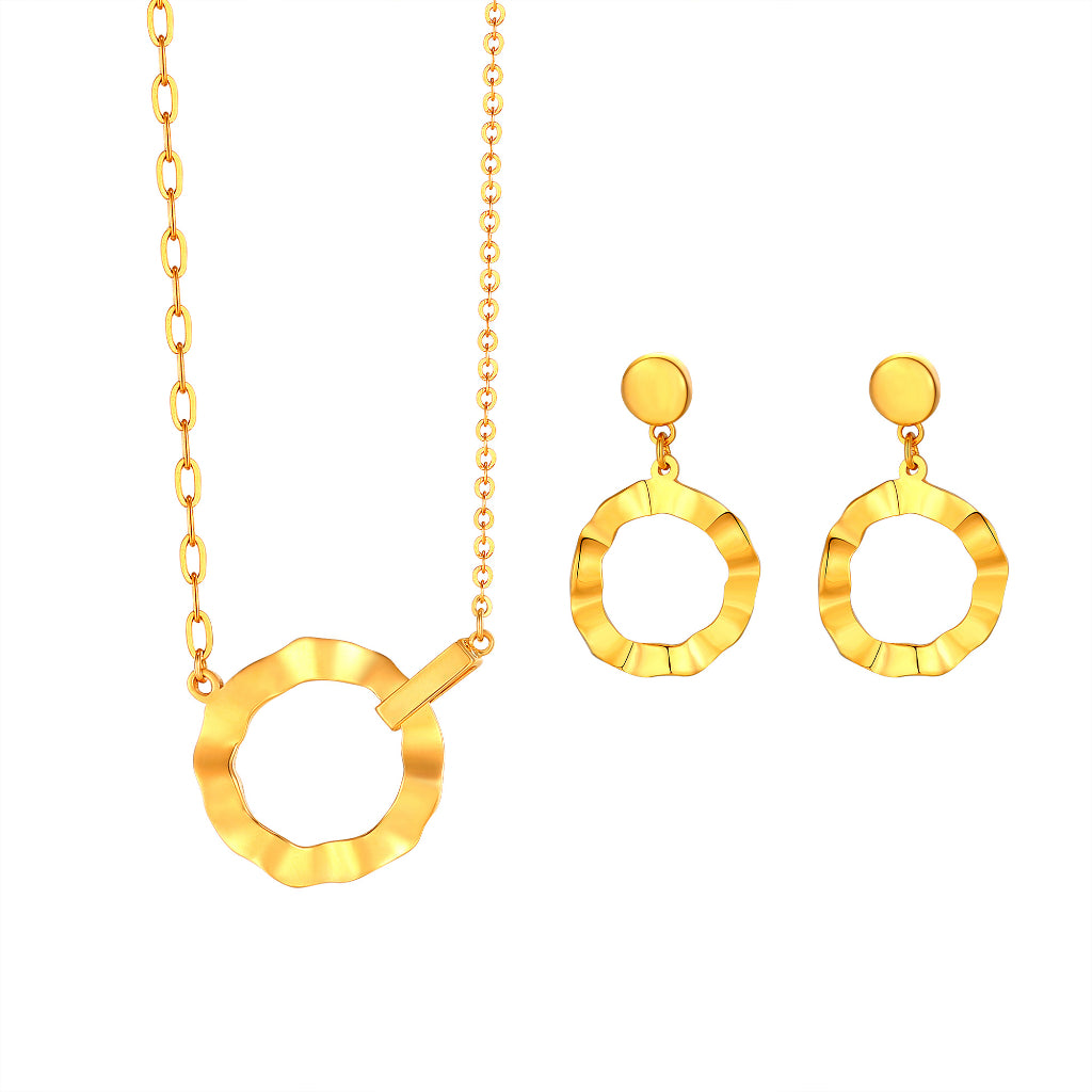 TAKA Jewellery 999 Pure Gold 5G Set - Necklace and Earrings