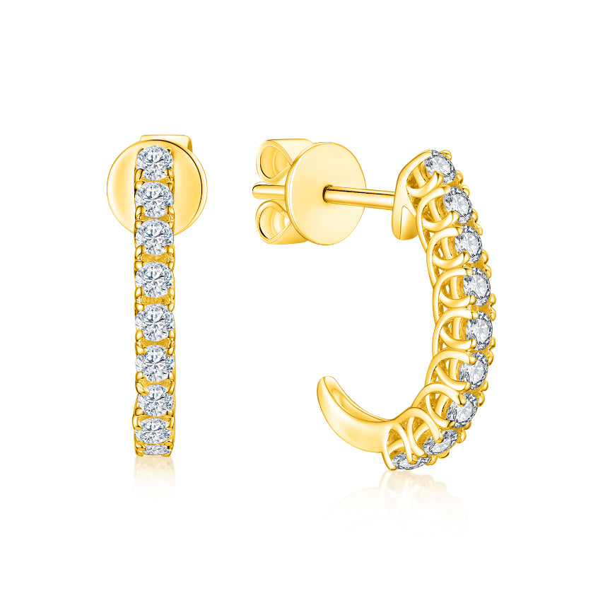 TAKA Jewellery Cresta Diamond Loop Earrings 18K