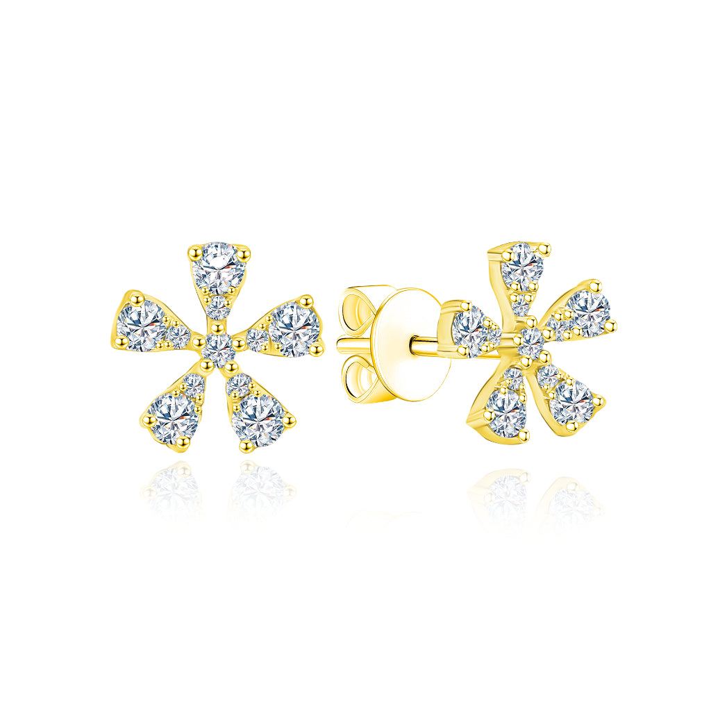 TAKA Jewellery Cresta Diamond Earrings Flower 18k
