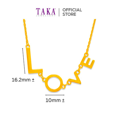 TAKA Jewellery 916 Gold Necklace Bold LOVE Letter