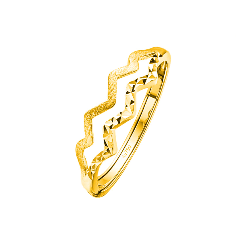 TAKA Jewellery Dolce 18K Gold Ring Wave