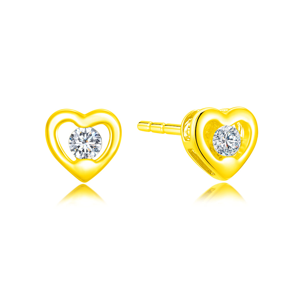 TAKA Jewellery Emotion Gold Diamond Earrings 9K