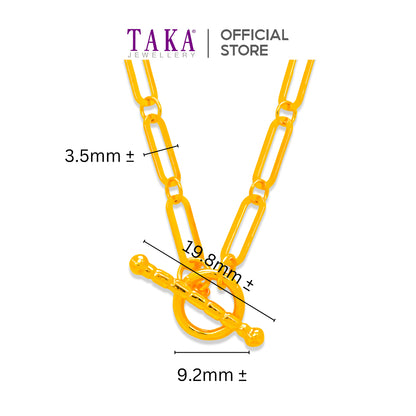 TAKA Jewellery 916 Gold Necklace Bold Oval Link