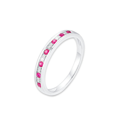 TAKA Jewellery Spectra Ruby/Blue Sapphire Gold Diamond Ring 9K
