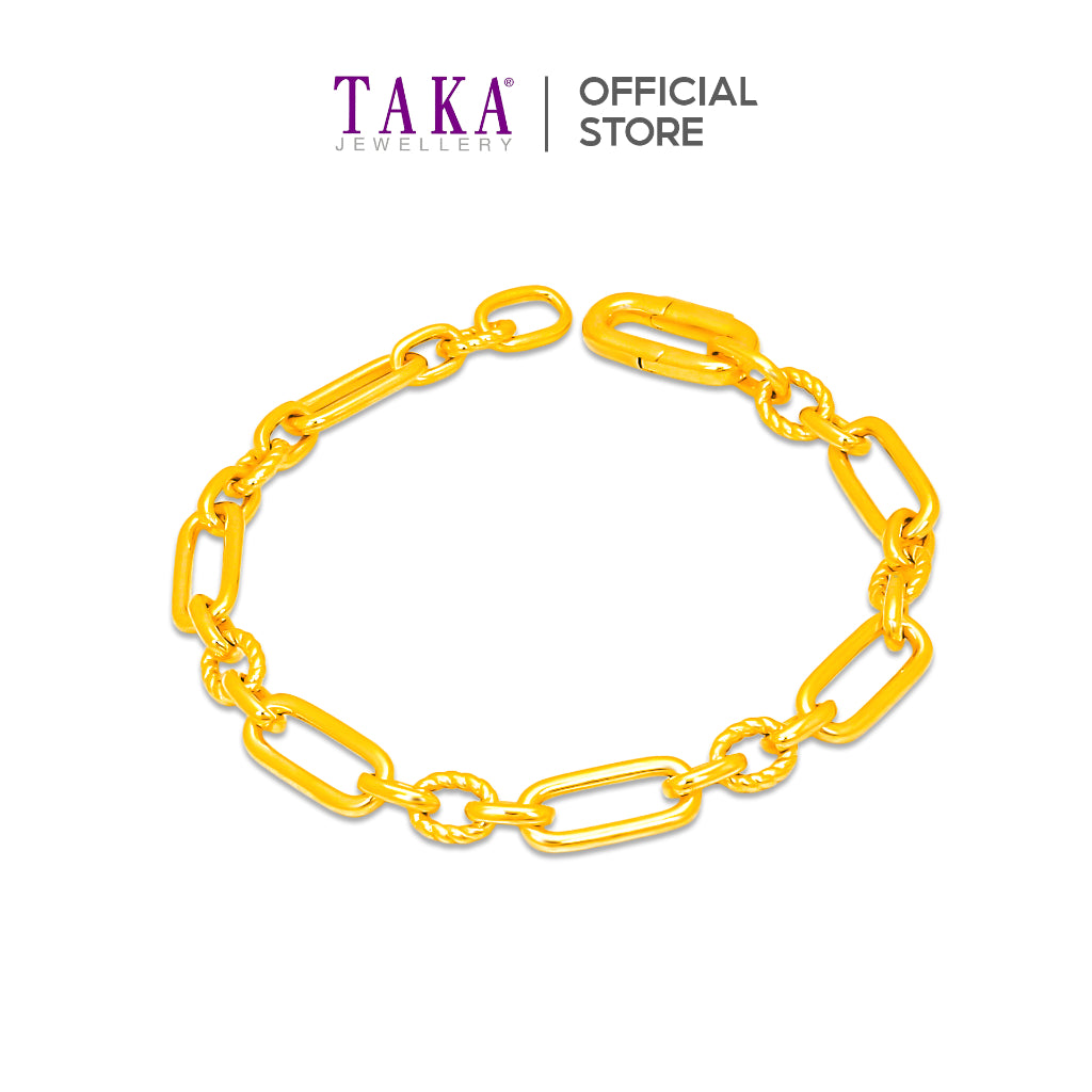 916 Gold Adult 8 Charm Bracelet (Small) - Orient Jewellers Singapore