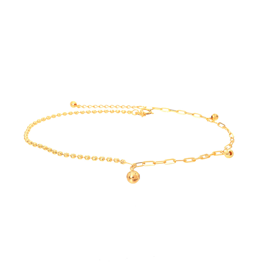 TAKA Jewellery Dolce 18K Gold Anklet Gold Ball