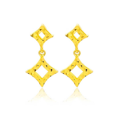TAKA Jewellery Dolce 18K Gold Earrings Rhombus