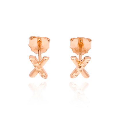 TAKA Jewellery Dolce 18K Gold Earrings Alphabet X