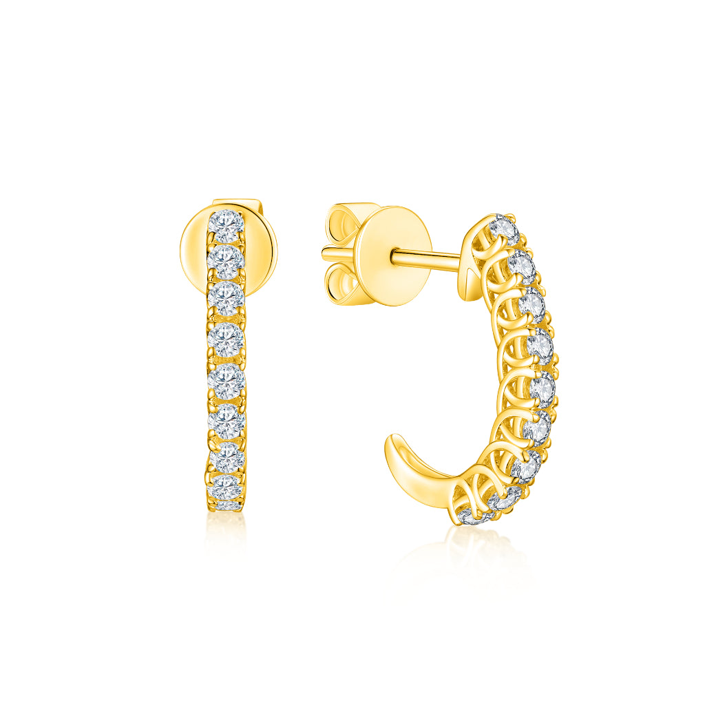 TAKA Jewellery Cresta Diamond Loop Earrings 18K