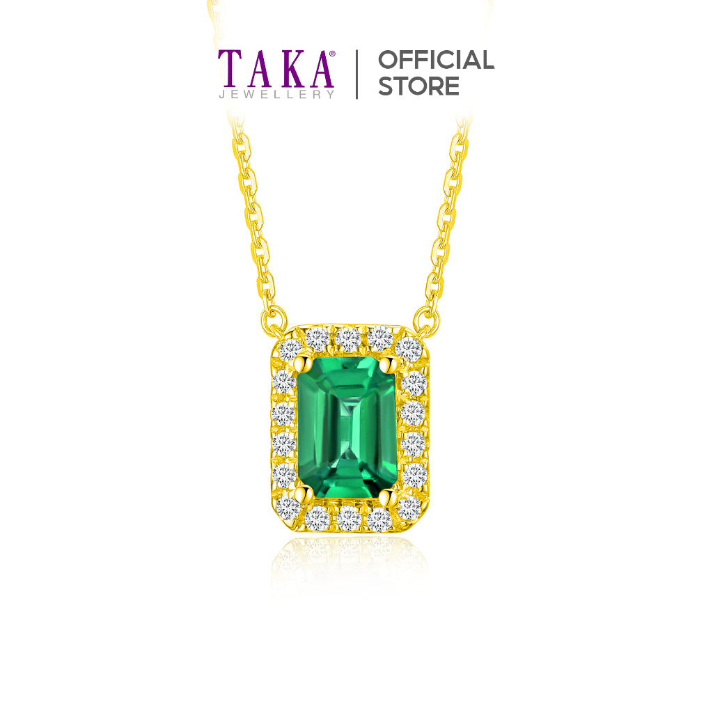 TAKA Jewellery Spectra Emerald Diamond Necklace 18K Gold