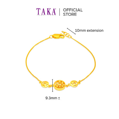 TAKA Jewellery 916 Gold Abacus Bracelet