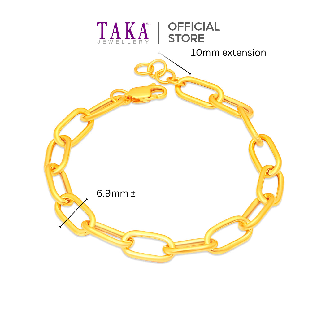 TAKA Jewellery 916 Gold Links Bracelet