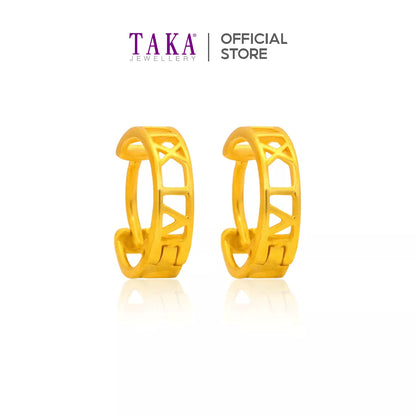 TAKA Jewellery 916 Gold Roman Numerical Earrings