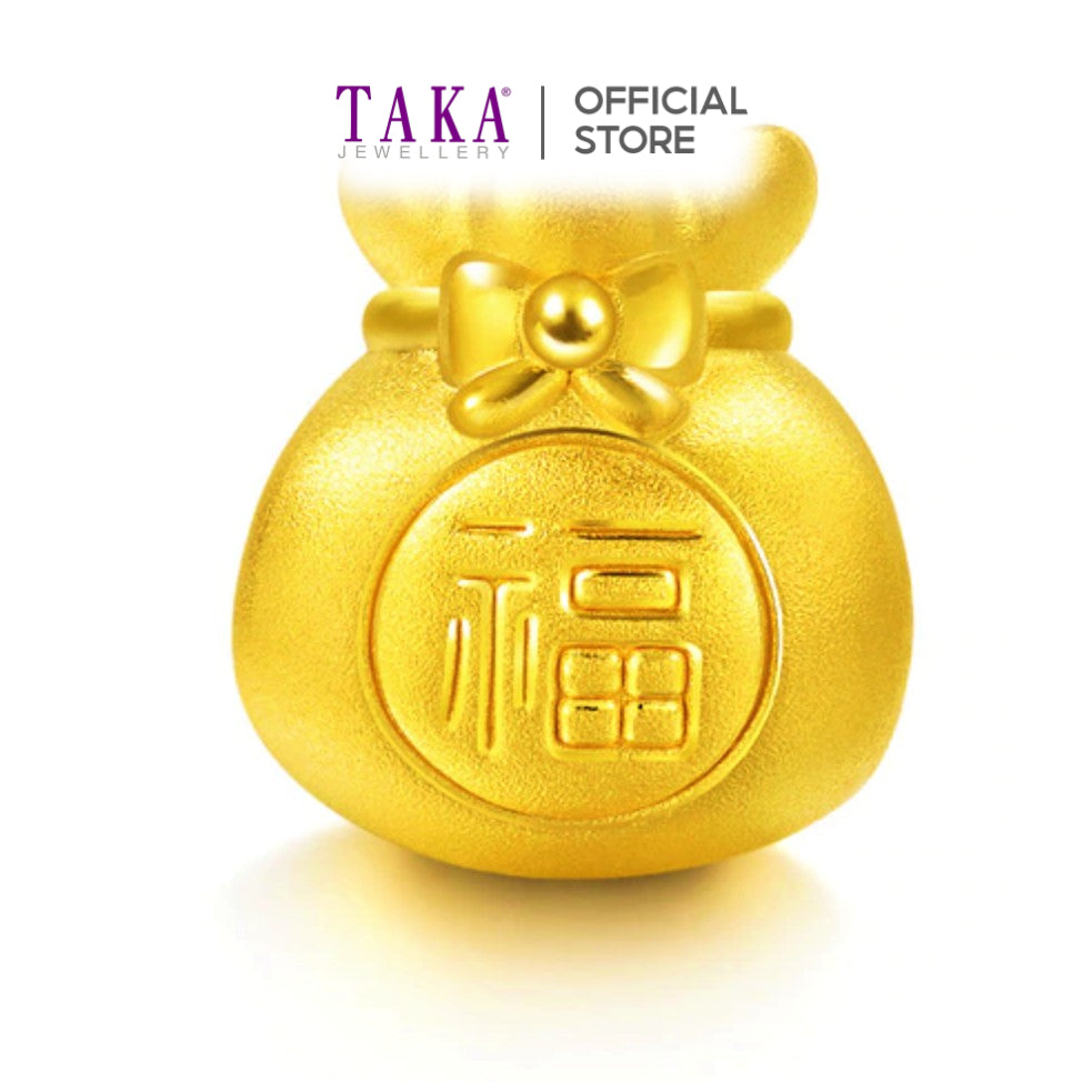 TAKA Jewellery 999 Pure Gold Charm Money Bag