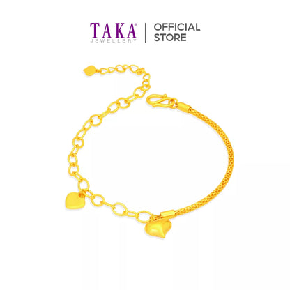 TAKA Jewellery 999 Pure Gold Bracelet Heart