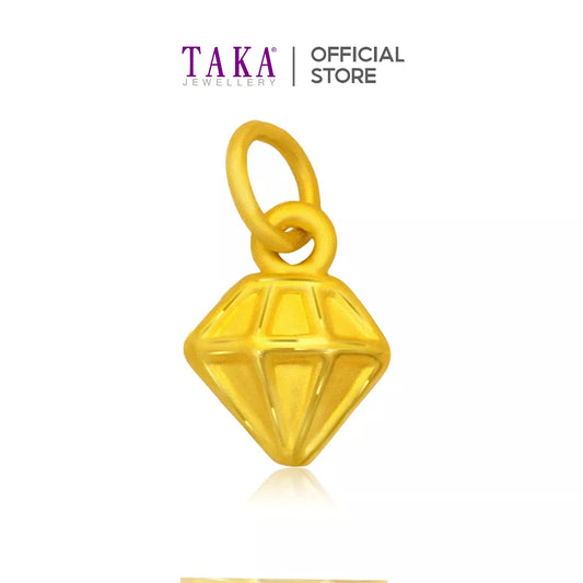 TAKA Jewellery 999 Pure Gold Pendant Diamond
