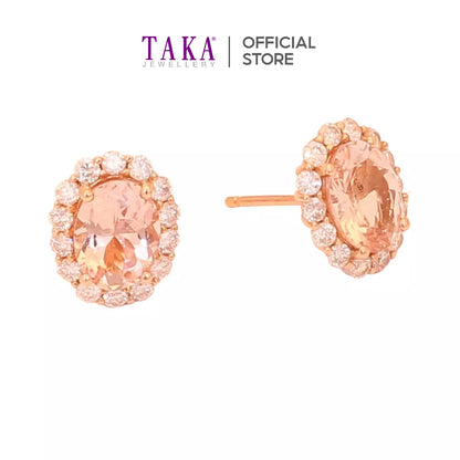 TAKA Jewellery Spectra Morganite Diamond Earrings 18K