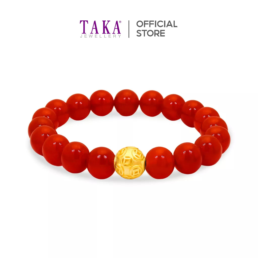 TAKA Jewellery 999 Pure Gold Wealth Ball Beads Bracelet