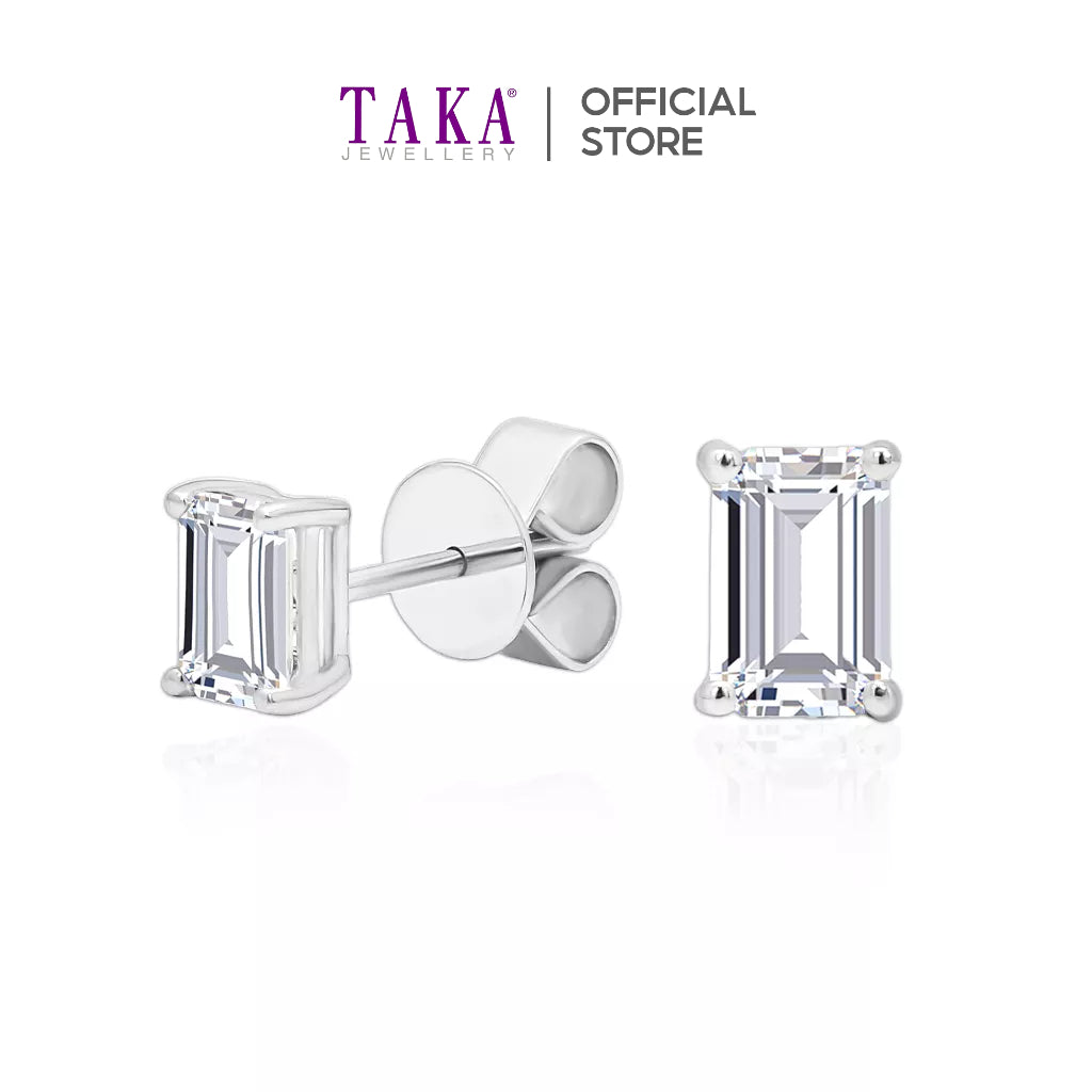TAKA Jewellery Lab Grown Diamond Earrings 10K Emerald Cut