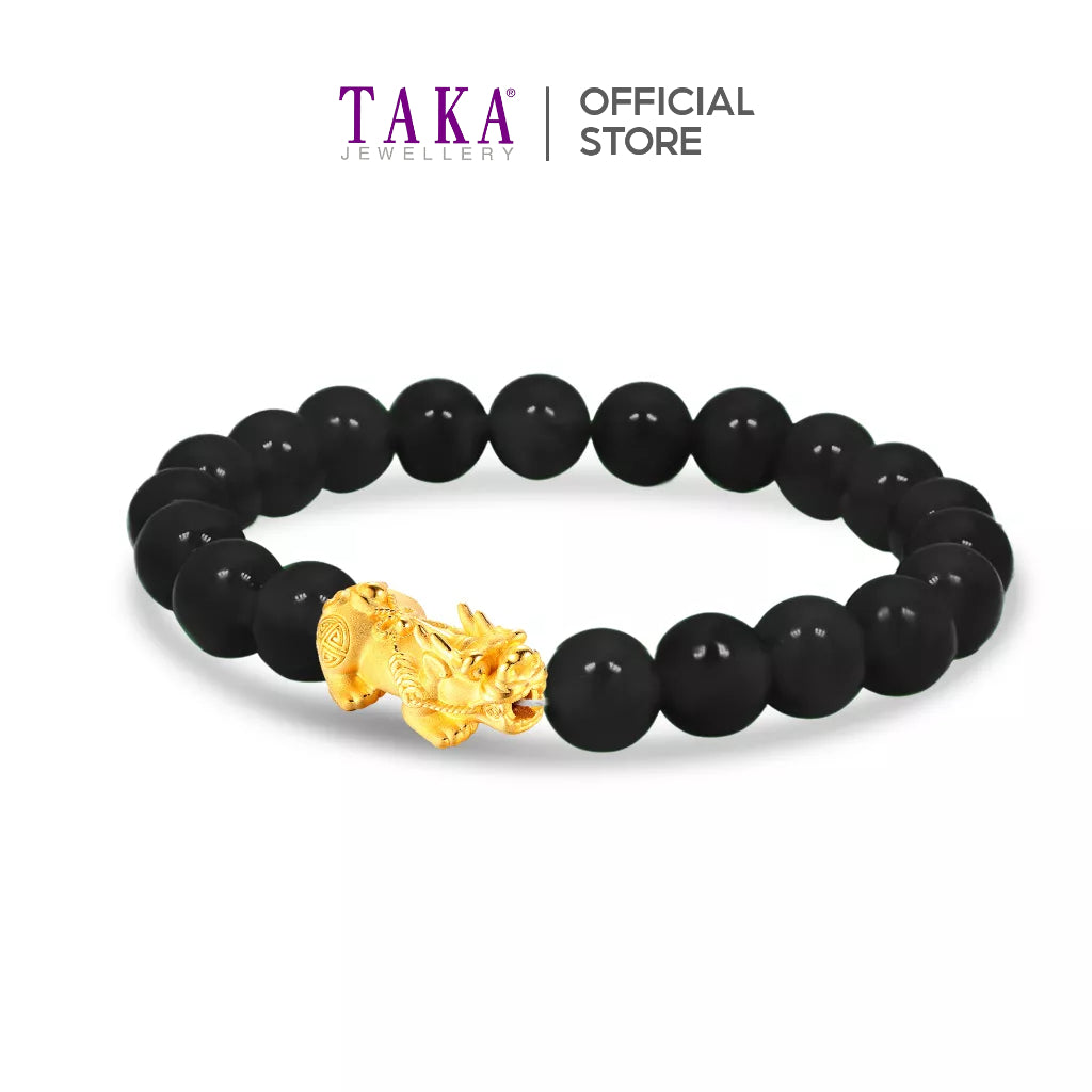 TAKA Jewellery 999 Pure Gold Pixiu Beads Bracelet