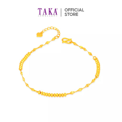 TAKA Jewellery 999 Pure Gold Bracelet Bling Bling Beads