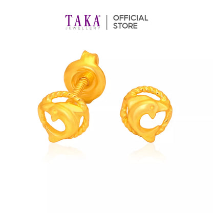 TAKA Jewellery 916 Gold Earrings Dolphin