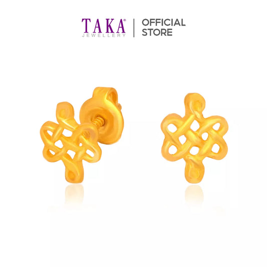 TAKA Jewellery 916 Gold Earrings Ruyi Wishes