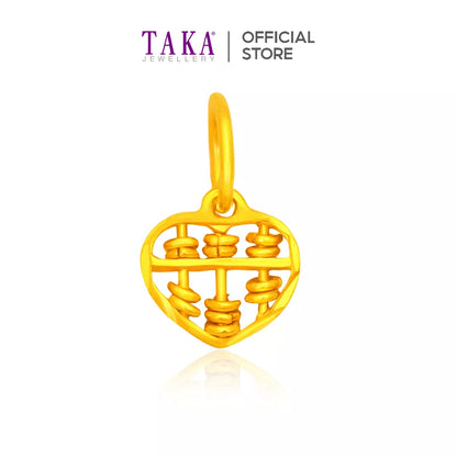 TAKA Jewellery 916 Gold Pendant Heart Abacus