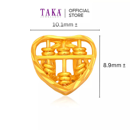 TAKA Jewellery 916 Gold Charm Heart Abacus
