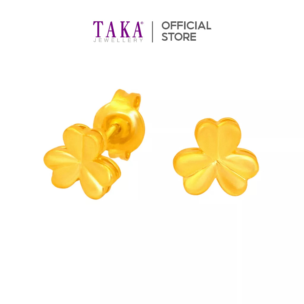 TAKA Jewellery 999 Pure Gold 5G Earrings Clover