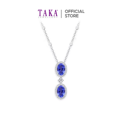 TAKA Jewellery Blue Sapphire and Diamond Necklace 18K