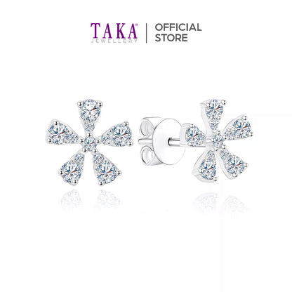 TAKA Jewellery Cresta Diamond Earrings Flower 18k